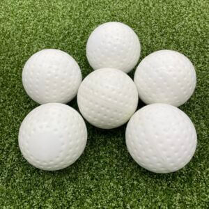 Po Wedstrijdbal; Dimple wit / geel, kurk gevuld (per 6 stuks)